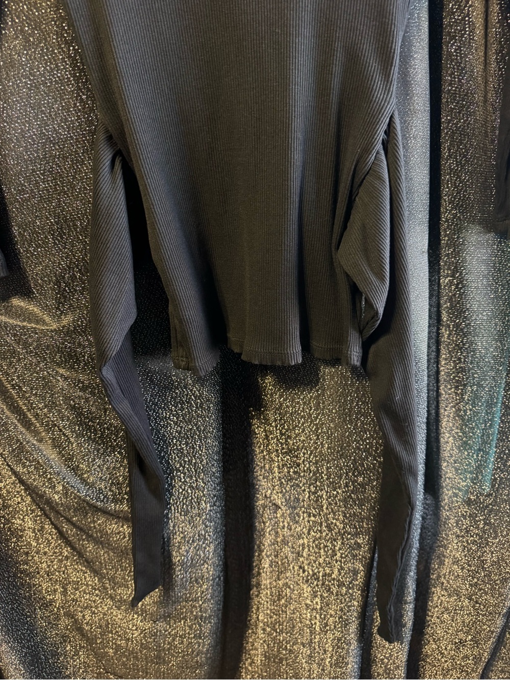 Express Black Ribbed Wrap Top - Picture 5 of 5